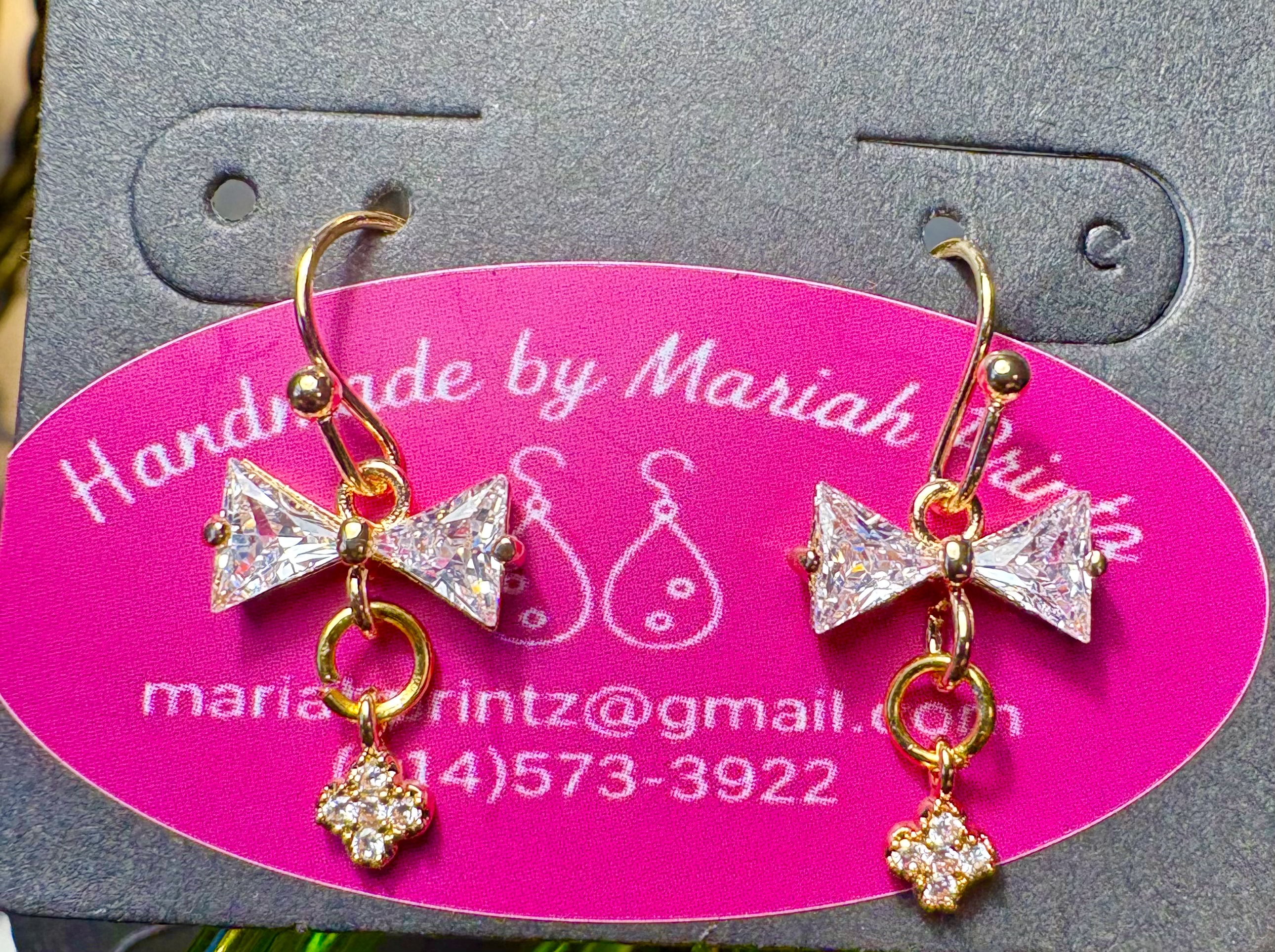 Flower Bow Crystal Drop